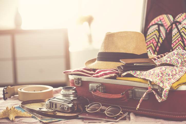Travel suitcase prepareing concept Travel suitcase prepareing concept